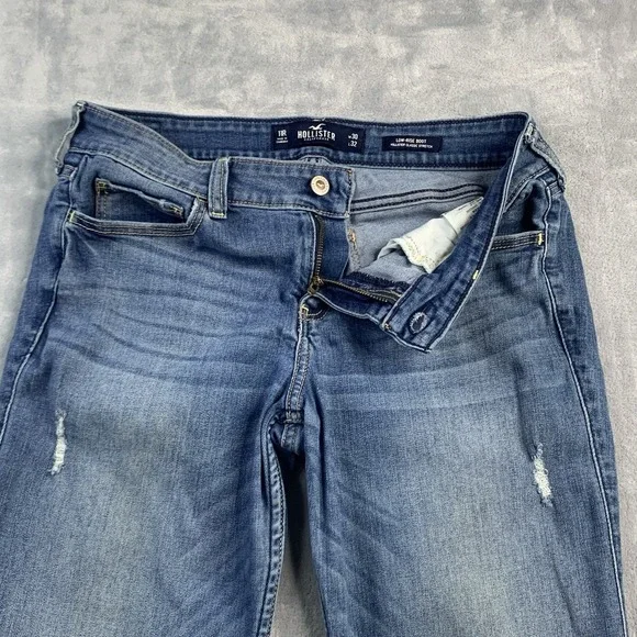 Hollister Jeans Women's 11R 30x32 Low Rise Super Skinny Denim Stretch Distressed - Picture 4 of 10